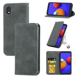 Gangxun Sag til Samsung Galaxy A01 Core Magnetisk Lukning Læder Tegnebog Cover Housse Etui Shockproof - Grå