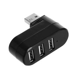 3-porttinen USB-keskitin, jossa USB 2.0, kääntyy 90°-180° astetta ja sopii kannettavaan tietokoneeseen