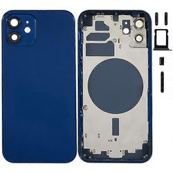 Yhteensopiva iPhone 12:n kanssa 6,1 tuuman takaakun kotelon kansi + keskilevyn runko + sivupainikkeiden vaihto, EU-versio (CE-logolla Sininen