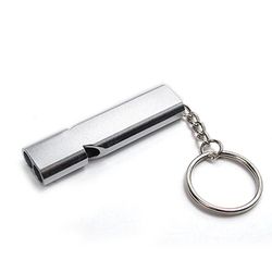 1pc 120 Decibel Udendørs Nøglering Whistle Cheerleading Whistle Aluminium Alloy Emergency Survival Whistle Multifunction Tools Sølv