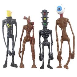 4kpl sireeninpääleluja, sireenin pään toimintahahmoja mallinukke, elokuvatoimintahahmolelua, kauhuhahmomallinukkea valolla, työpöydän koriste t