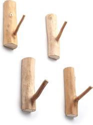 Baicccf Pyyheteline Puinen puunoksan seinäkoukut, seinään asennettavat puiset takkikoukut, maalaismaiset koristeelliset liimakoukut, avaimenpidike,...