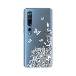 Crazy Kase Skrog til Xiaomi Mi 10 Pro Blød Mandala blomst og hvide sommerfugle