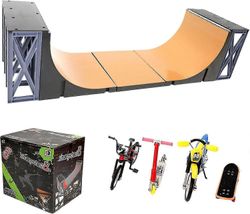 Finger Skate Park Ultimate Half Pipe -ramppisetti, Finger Skateboards -ramppisarja minisormipyörällä, sormilaudat, skootterit, moottoripyörä sormil...
