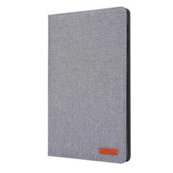 Galaxy Tab A 10.1 (2019) T510 /T515 Cloth Teature Vaakasuora Flip PU -nahkakotelo, jossa on pidike ja korttipaikat