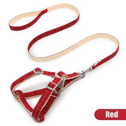 Justerbar Vest Krave Nylon Pet Hund Bly Snor, 120x2.0cm rød farve