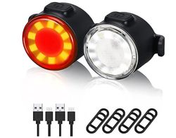 Mikasa Led Bike Light, genopladelig cykel lys kit, vandtæt LED 6 lysstyrketilstande baglygte, velegnet til alle cykler