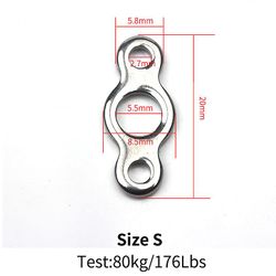 10stk Heavy Duty Fishing Connector Jigs Lure Hook Sømløs rustfrit stål 8 formede løkker kæde ring S