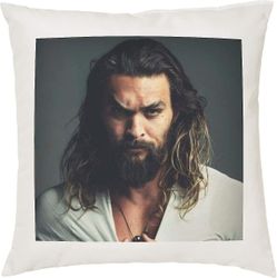 Pehmeä ja kestävä Jason Momoa tyynytyyny - Pop Art - 100% polyesteri - Saatavana täyttötyynyllä tai ilman - 40x40cm (kansi ja täyttötyyny)-kansi