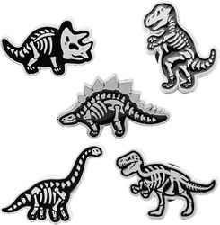 5 stk Fargerike Dinosaur Brosje Pins Søt emalje Pin Set Cartoon Brosje For Klær Vesker Ryggsekk