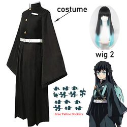 Ederfun Tokitou Muichirou Cosplay Kostume Anime Demon Slayer Cosplay Kimetsu Ingen Yaiba Kisatsutai Uniform Paryk Halloween Party Tøj 4 150