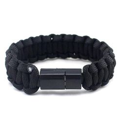 Sajygv Utomhus kamouflage flätat armband Micro USB Type-c laddningsdatakabel synkroniseringskabel för Iphone 6 / 7 / x Samsung S7 / s10 svart For T...