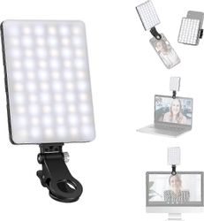 NEEWER selfie-valo etu- ja takapuhelinliittimellä, suuritehoinen 60 LED 2000mAh ladattava CRI 95+, 3 valotilaa, kannettava pidikevalo tabletille / ...