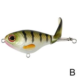 3in Bass Whoper Plopper -vieheet, plopping kelluvalla pyörivällä hännällä B
