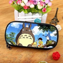 j4649 Miyazaki Totoro Opiskelijan kynälaukku Suurikapasiteettinen kynäpussi Painettu kuvio kynälaukku mlq4649