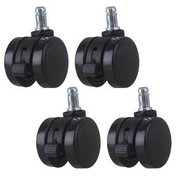 4Pcs 2inch pu store sorte 360 graders drejehjul
