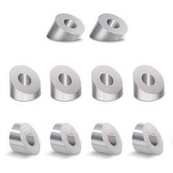 10pack 30 asteen ruostumattomasta teräksestä valmistettu kulmaviistetty aluslevy, 1/4 tuumaa / 6,6 mm 30 asteen aluslevy kaapelille rai-yvan Hopea