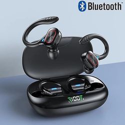 Trådløse øretelefoner Vandtæt Stereo Sport Headsets Led Display sort