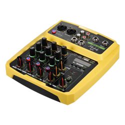 Allbestlife Muslady B4 Bærbar 4 kanaler Audio Mixer Usb mixer mixer gul eu plug