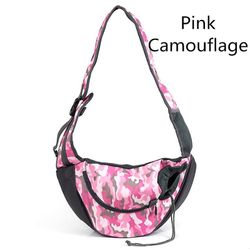Udendørs Rejse Mesh Oxford Pet Hund skuldertaske, camouflage pink farve, s størrelse