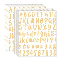 10 arkkia vinyylikirjaimet numerosarja kirjetarrat (kulta)