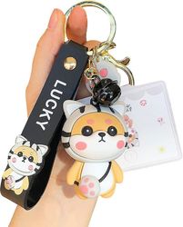 Kreativ Søt Kawaii Iført Lue Hettegensere Tar Messenger Bag Shiba Inu Hund Valp Nøkkelring