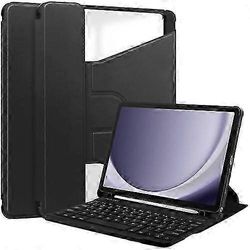 Samsung Galaxy Tab A9+ 360 Rotation läpinäkyvä älykäs nahkakotelo näppäimistöllä S20241230512 Black