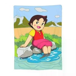 Kerota Mukavuus Heidi jalat vedessä Peittotarvikkeet Sohva Koristeellinen japanilainen anime-peitto ja peitot Lämmin flanelli toimistoon 125x100cm