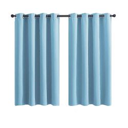 Eveltek Mørklægningsblå gardiner 2 paneler med grommets til stuen 66 * 90 CM