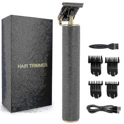 Professionell sladdlös konturer Hårtrimmer, 0mm Baldheaded Hair Clipper T-blade Hair Clipper för män Noll gapad detalj Skägg Rakning Barbershop