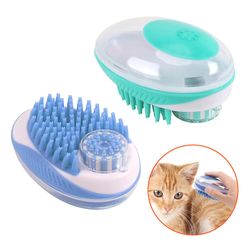 Pet Hund Bath Brush Silikone Comb Puppy Massager Shampoo Dispenser Pet Supplies Pet Spa Massage Brush Rengøring Tool Blå