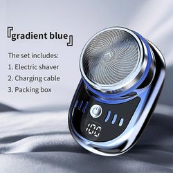 Miniparranajokone: USB-ladattava, vedenpitävä partakone sininen