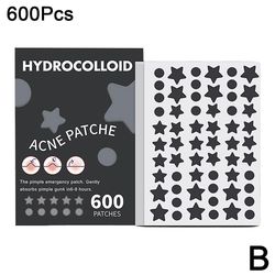 600PCS/SET Star Pimple Patch Akne Värikäs Näkymätön Akne Tarrat Ihonhoito Musta