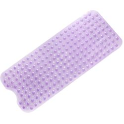 Badekar mat, badekar mat med sugekopper, maskinvaskes med afløb huller (Transparent lilla)