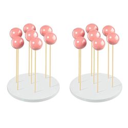 2 Pack Cake Stand - 7 Hole Lollipop Holder Display Round Candy eller Sucker Stand For Wedding, Birthday Party hvit