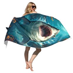 Oasisdream Animal Print Design nopeasti kuivuva rantapyyhe Tumma syaanin 59X29.5 INCH