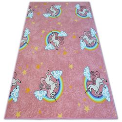 RugsX Monteret tæppe til børn UNICORN pink 400x450 cm