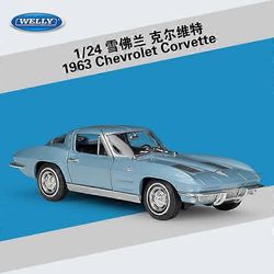 1:24 Chevy 1963 Corvette Corvette urheiluauton jäljitelmä seoksesta malli lelu lahjakokoelma näyttö Chevrolet Corvette