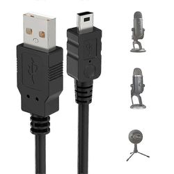 USB-mikrofonikaapeli siniselle yetille, 2m Yeti-mikrofonin virtajohto usb uros-mini-tiedonsiirtokaapelijohto siniselle Yeti USB-mikrofonille, sinin...