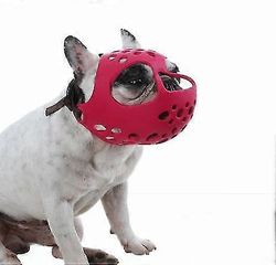 Lyhyt kuono koiran kuono, pehmeä silikoni säädettävä hengittävä bulldog-kuono ranskalaiselle bulldogille Shih Tzu ja mopsi puremiseen pureskelukoul...