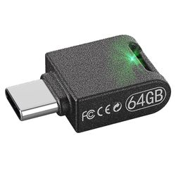 Mini 64GB USB C Type C Usb3.0 Flash Drive For Andriods Smartphone Memory USB-pinne for PC Laptop-bl Svart