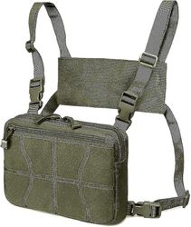 Recon Kit Taske, Taktisk Combat Chest Pack Molle Vest Tasker Front Pose Camouflage