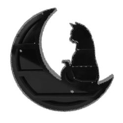 Cat On The Moon Crystal Shelf Moon Shelf Black Cat Design Pvc Crystal Display Shelf For Living Dinn