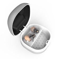 Jelivey Intelligent nyt høreapparat genopladeligt digitalt 6-kanals støjsvagt justerbart tonehøreapparat med et enkelt klik til ældre Hud 1 par