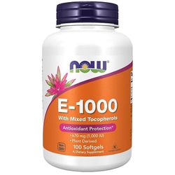 NOW Foods NU Livsmedel Vitamin E-1000 Naturliga blandade tokoferoler Softgels 100