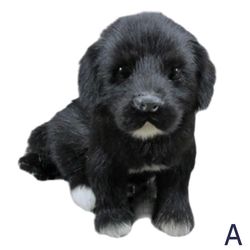 Realistinen Black Dog Puppy Pet Pehmo Simulation Pehmoeläin Pehmoeläin Cuddly Doll T Oy Pieni