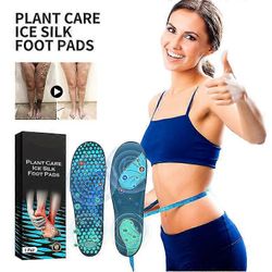Kasvien hoito Ice Silk -jalkatyynyt naisille Miehet, Summer Cool Ice Silkkipohjalliset lievittävät litteitä niveljalkoja kantapään kipua, hengittäv...