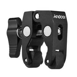 Andoer Rapupihdit Super Clamp -kiinnike 1/4 tuuman ja 3/8 tuuman ruuvireiällä musta