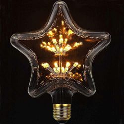 LED Edison polttimot, koristeellinen ilotulituslamppu LED-hehkulamppu LED-koristeellinen lamppupallo E27 AC85-265v 2300k (tähti)