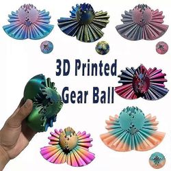 Steampunk Whirling Wonder Fidget, Gear Ball Fidget Toy, 3D-tulostettu vaihdepallo Candy 6cm